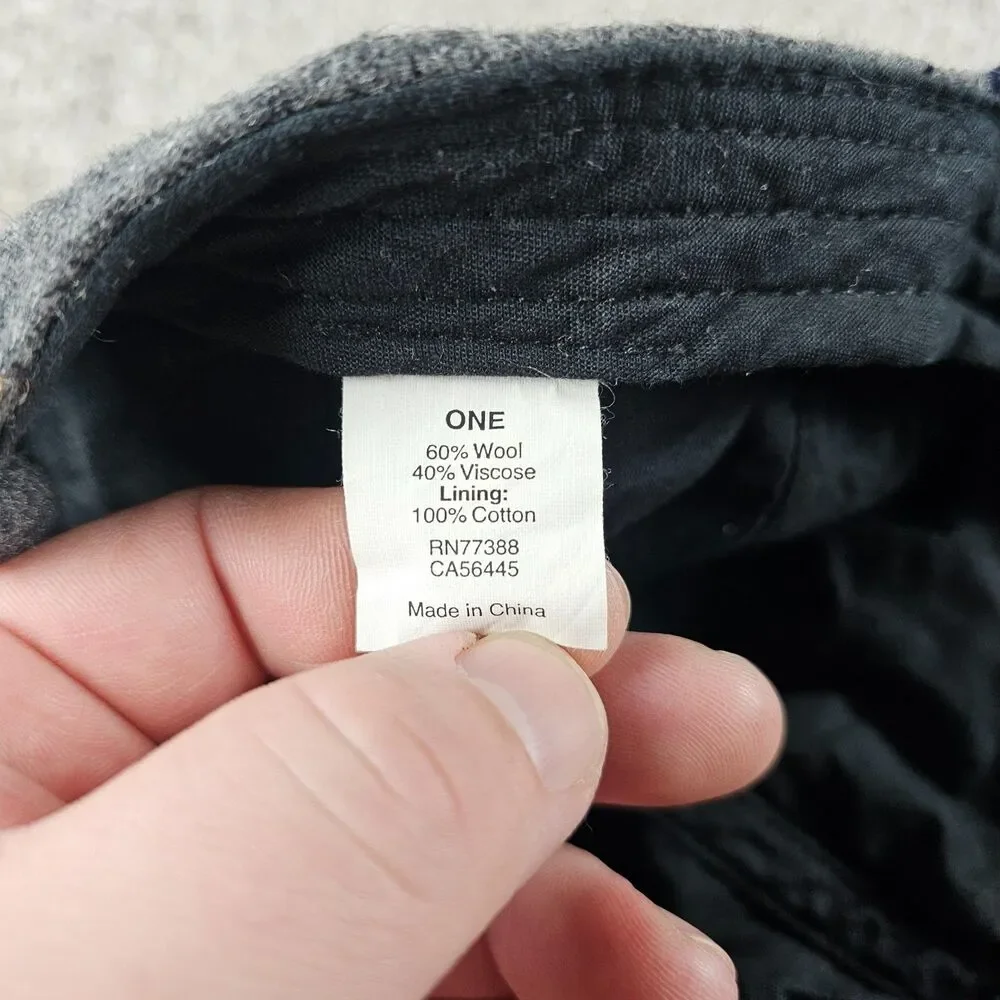 J Crew Hat Baseball Cap Gray Blue Wool Blend Strap Back Two Tone Adjustable OSFM